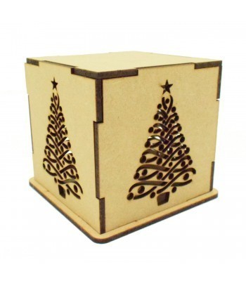 Laser cut Small Tea Light Box - Tree Design